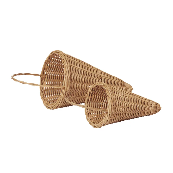 Ferm Living - Braided Cones Christmas decorations, natural (set of 2)