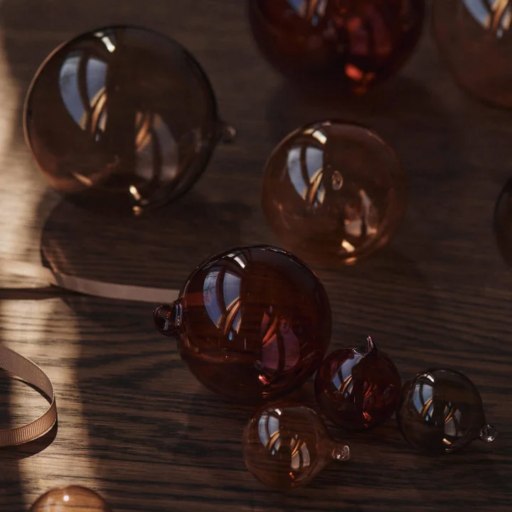 Ferm Living - Glass Baubles Christmas baubles, translucent pink