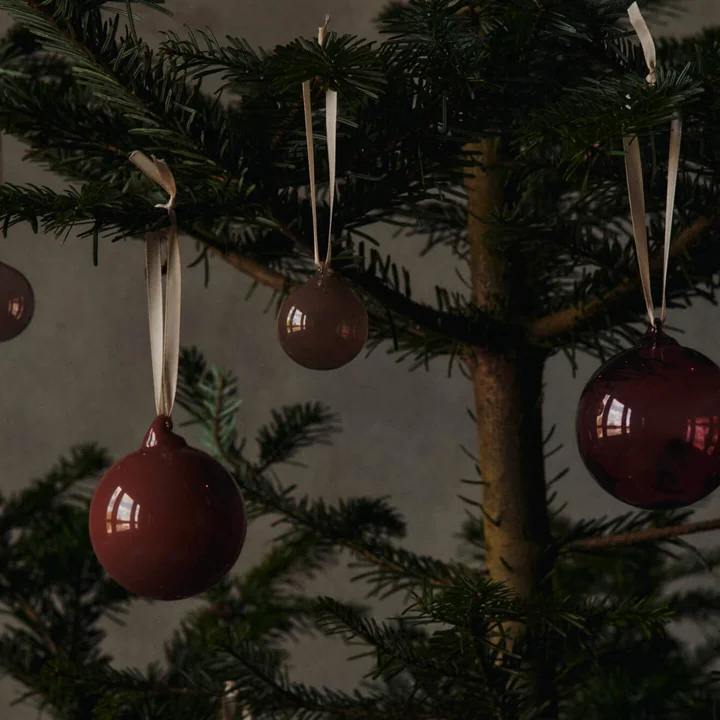 Ferm Living - Glass Baubles Christmas baubles, translucent pink