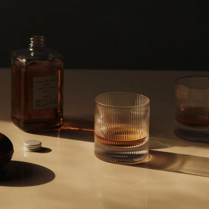 Ferm Living - Ripple drinking glass, clear (set of 2)