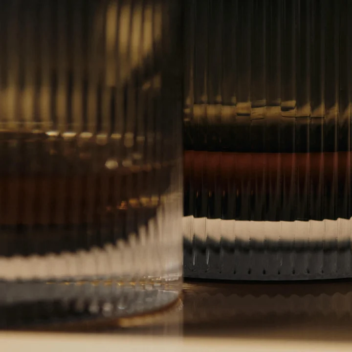 Ferm Living - Ripple drinking glass, smoked gray (set of 2)