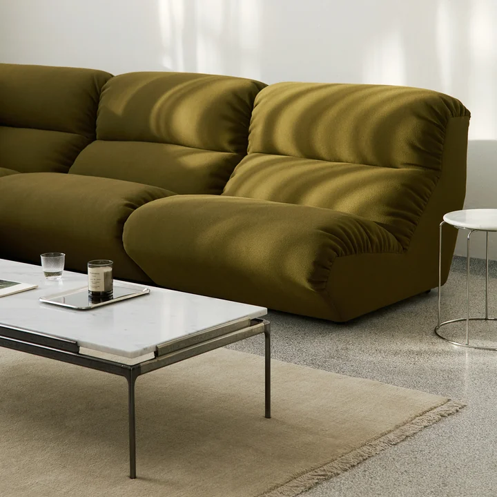 & Tradition - Hi Lo 3-seater sofa, configuration C, green (fabric Kvadrat Mylla 0971)