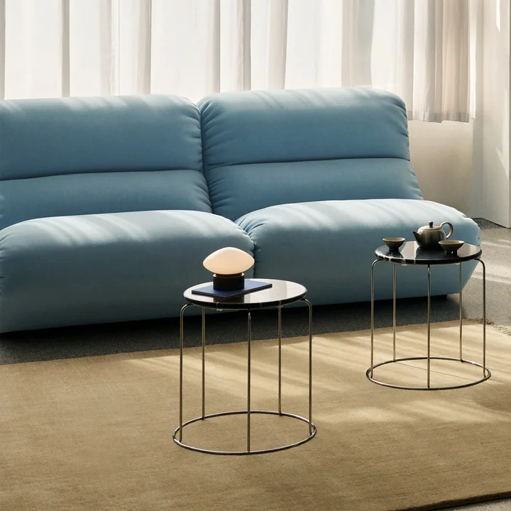 & Tradition - Hi Lo 2-seater sofa, configuration A, blue (fabric Kvadrat Gentle 0733)