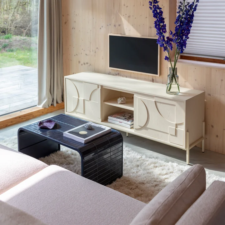 Zuiver - Tiles coffee table, blue and Faces sideboard, beige