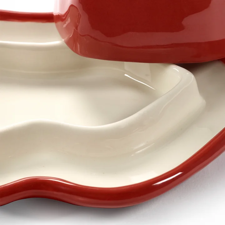 Serax - Lips Bowl with lid, red / white