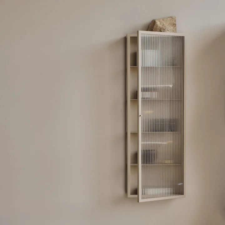 Ferm Living - Haze Wall cabinet, 35 x 100 cm, glass / cashmere