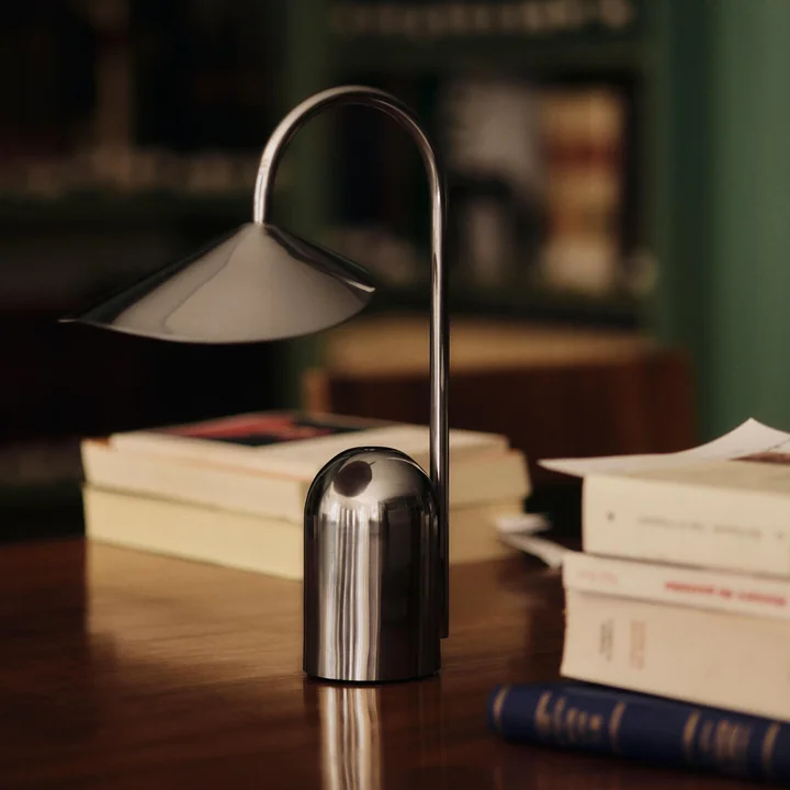 Ferm Living - Arum Rechargeable LED table lamp, stainless steel