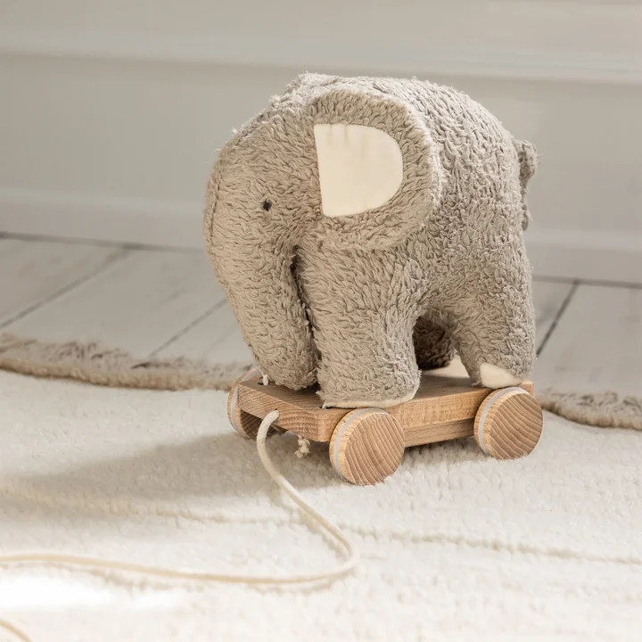 Sebra - Fanto the elephant fabric pull-along toy, gray