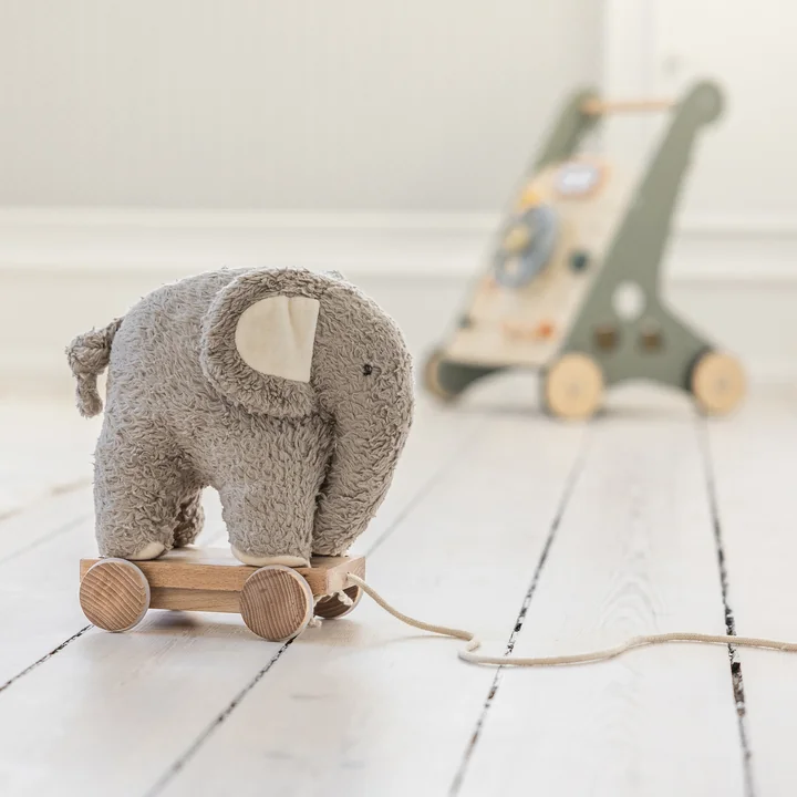 Sebra - Fanto the elephant fabric pull-along toy, gray