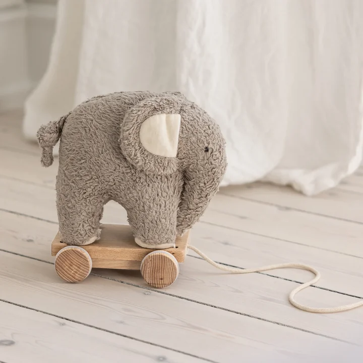 Sebra - Fanto the elephant fabric pull-along toy, gray