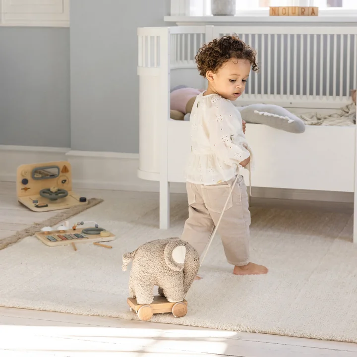 Sebra - Fanto the elephant fabric pull-along toy, gray