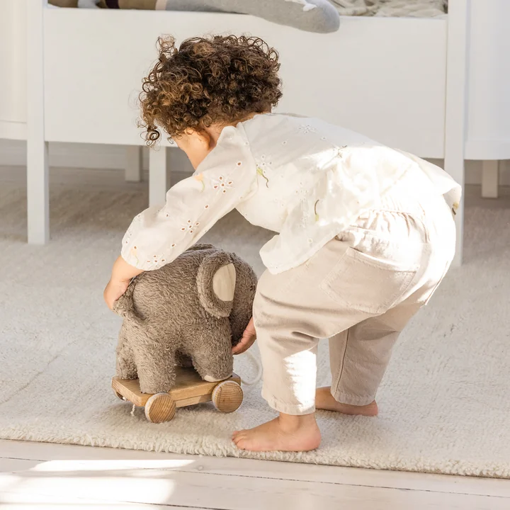 Sebra - Fanto the elephant fabric pull-along toy, gray