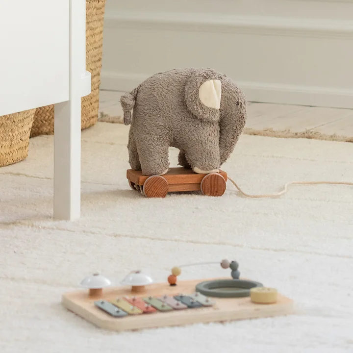 Sebra - Fanto the elephant fabric pull-along toy, gray