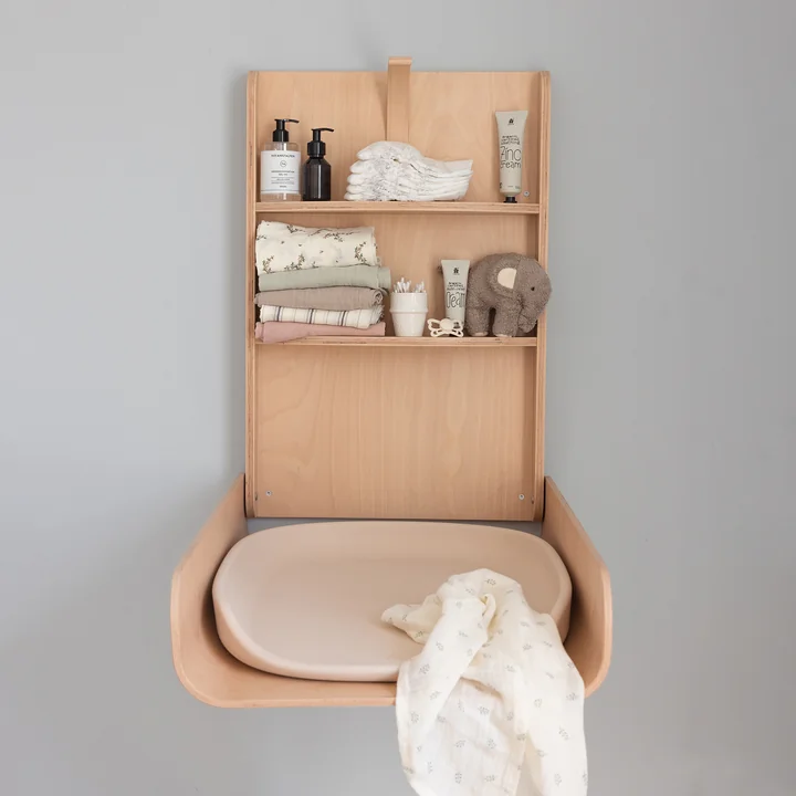 Sebra - Wall-mounted changing table, beech