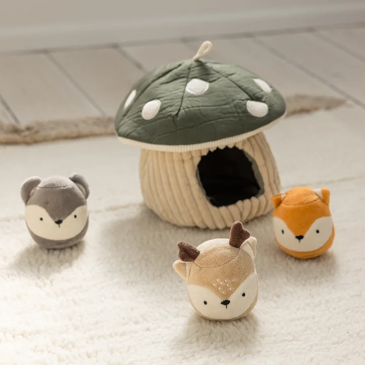 Sebra - Activity toy hide and seek, mushroom, multicolored