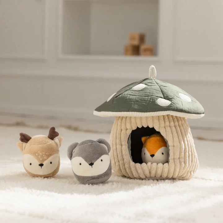 Sebra - Activity toy hide and seek, mushroom, multicolored