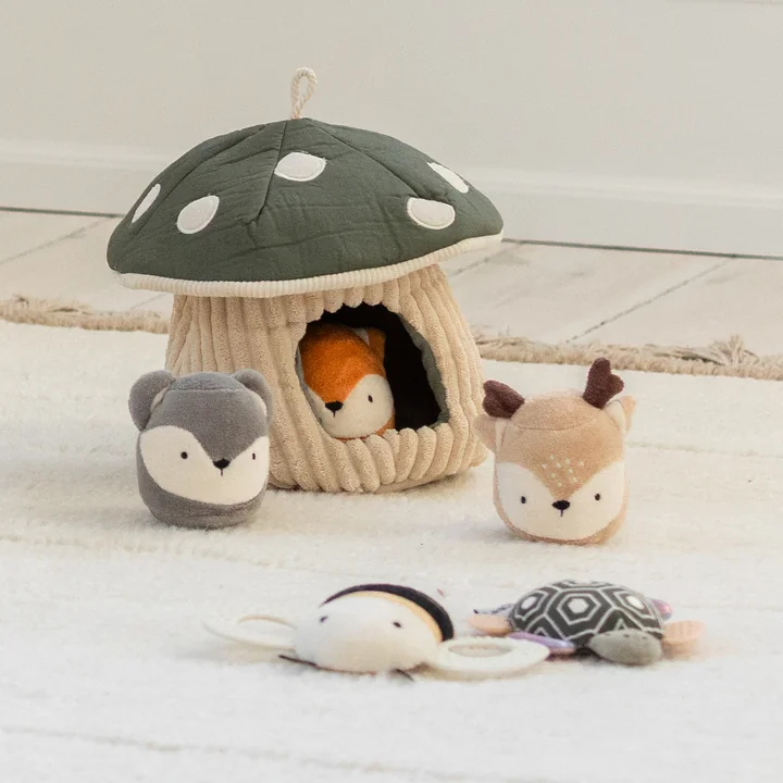 Sebra - Activity toy hide and seek, mushroom, multicolored