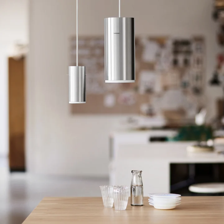 Moebe - Tube Pendant light, brushed aluminum
