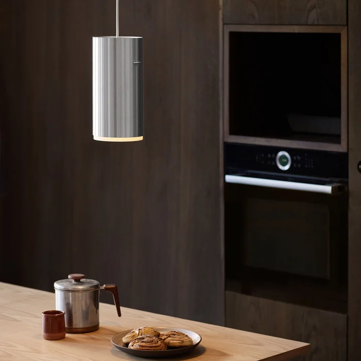 Moebe - Tube Pendant light, large / brushed aluminum