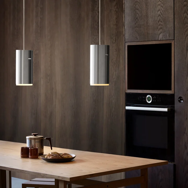 Moebe - Tube Pendant light, large / brushed aluminum