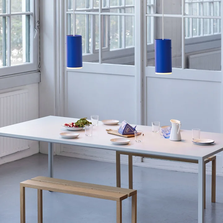 Moebe - Tube Pendant light, large / deep blue
