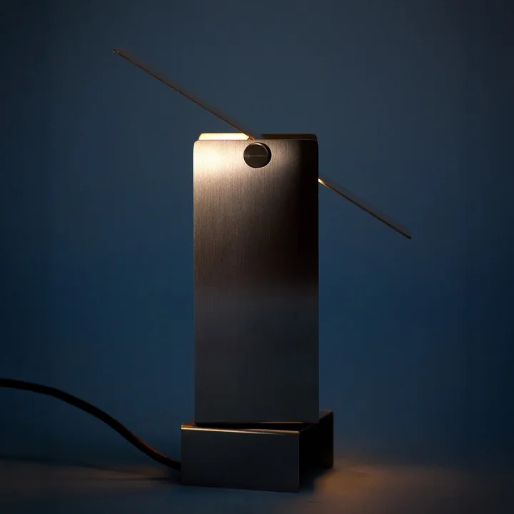 Moebe - Pivoting table lamp, stainless steel