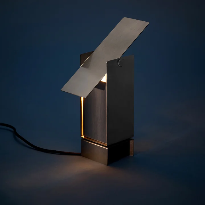 Moebe - Pivoting table lamp, stainless steel