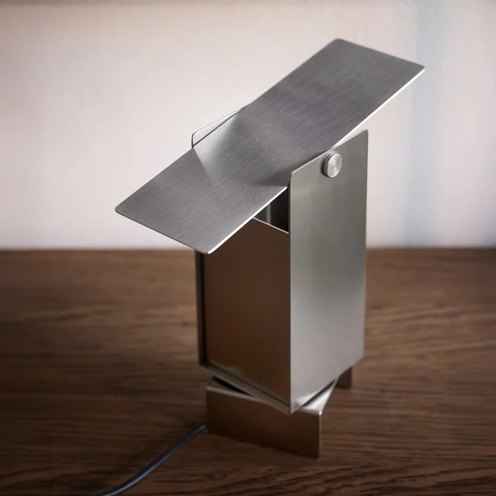 Moebe - Pivoting table lamp, stainless steel