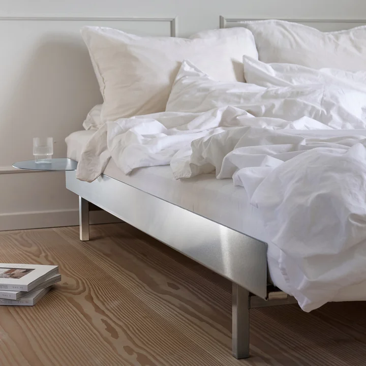 Moebe - Bed, 90 - 180 cm, H 29 cm / stainless steel