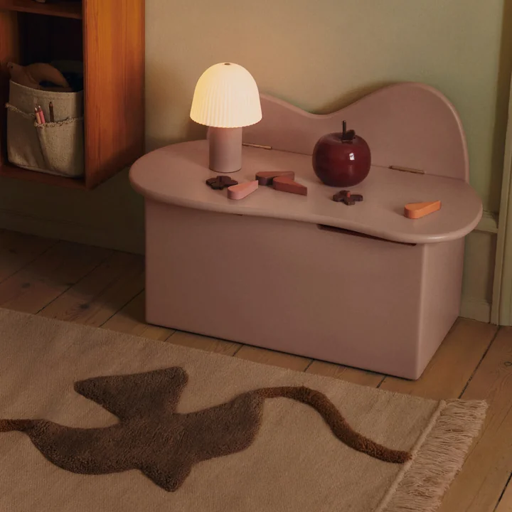 Ferm Living - Slope Children's storage bench, pink