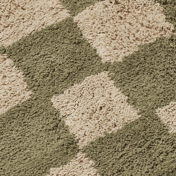 Ferm Living - Mara children's rug, 150 x 80 cm, elm green / warm sand