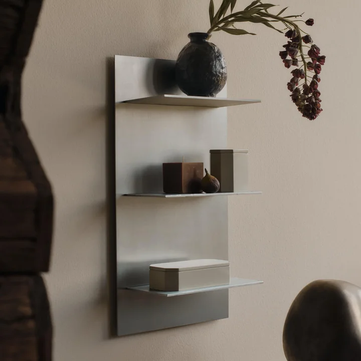 Ferm Living - Lager Triple wall shelf, Small, aluminum