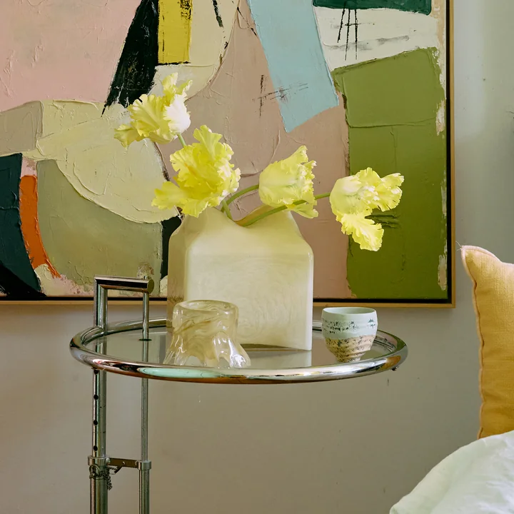 HKliving - Forma Glass vase, cream