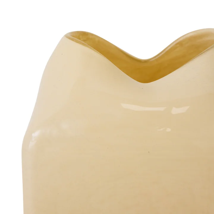 HKliving - Forma Glass vase, cream