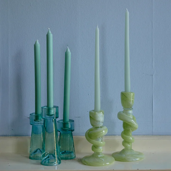 HKliving - Knotted Candle holder, green