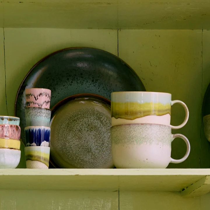 HKliving - 70's Tea cup, 425 ml, neo (set of 2)