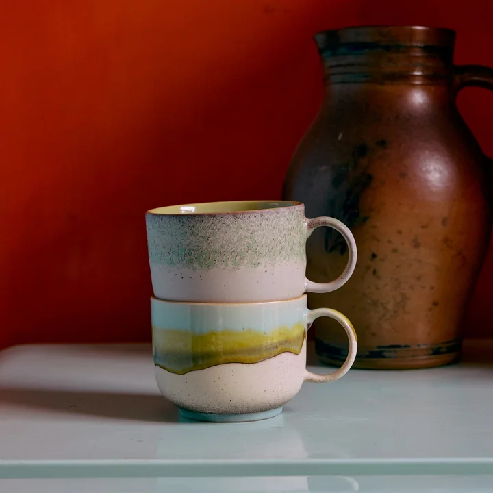 HKliving - 70's Tea cup, 425 ml, neo (set of 2)