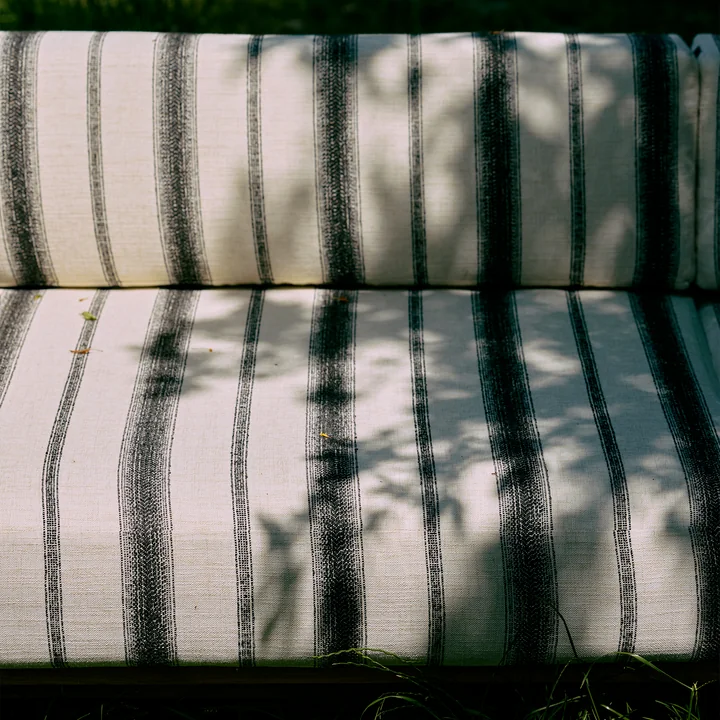 HKliving - Outdoor teak lounge sofa, chalkstripe