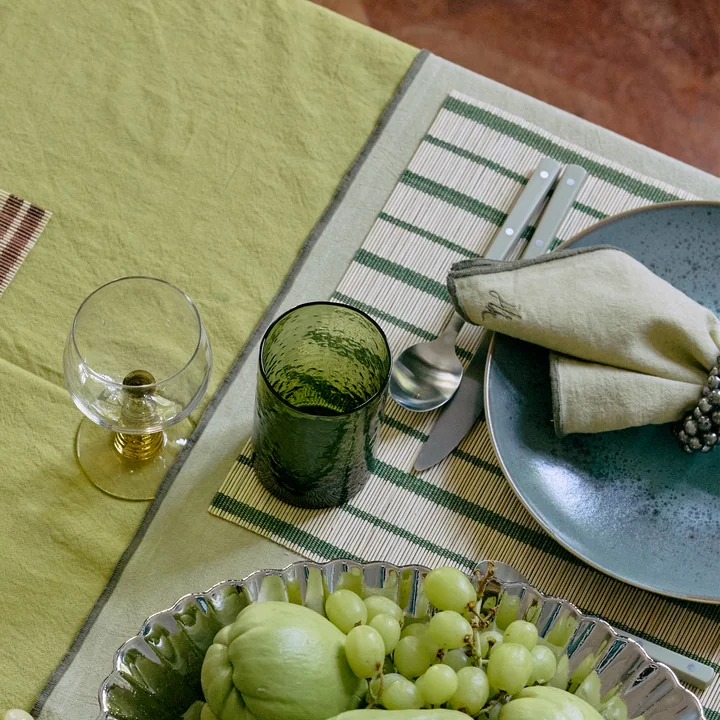 HKliving - Tube Drinking glass, H 12 cm / 400 ml, olive