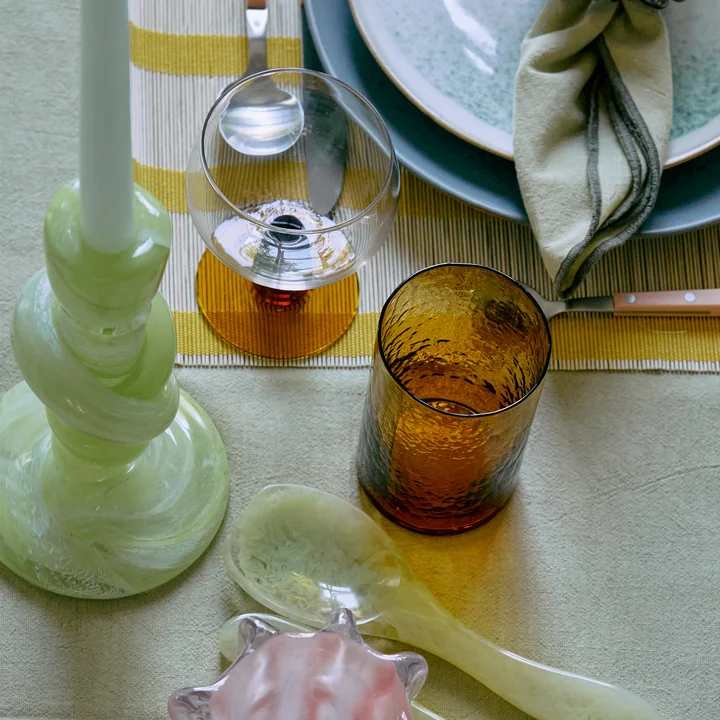 HKliving - Tube Drinking glass, H 12 cm / 400 ml, amber