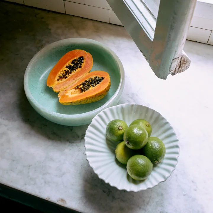 HKliving - Salad bowl, Ø 26.5 x H 7.5 cm, mint