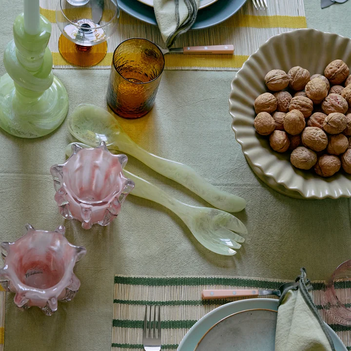 HKliving - Salad cutlery set, mist green (2 pcs.)