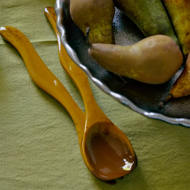 HKliving - Salad cutlery set, ochre (2 pcs.)