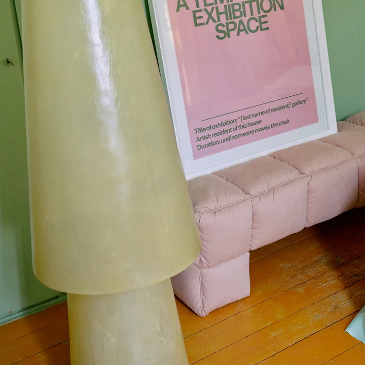 HKliving - Puffy Lobby Bench, 140 cm, blush