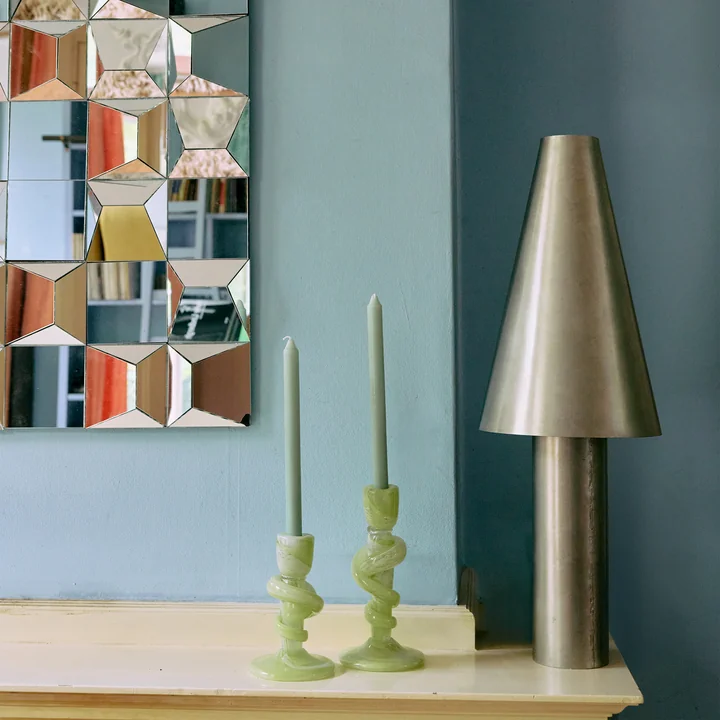 HKliving - Metal Cone Table lamp, silver-grey