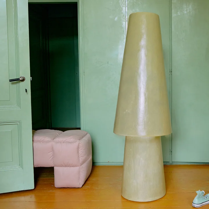 HKliving - Glassfiber floor lamp, soft green