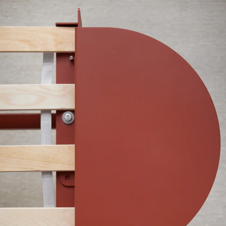 Moebe - Bed with bedside table, terracotta