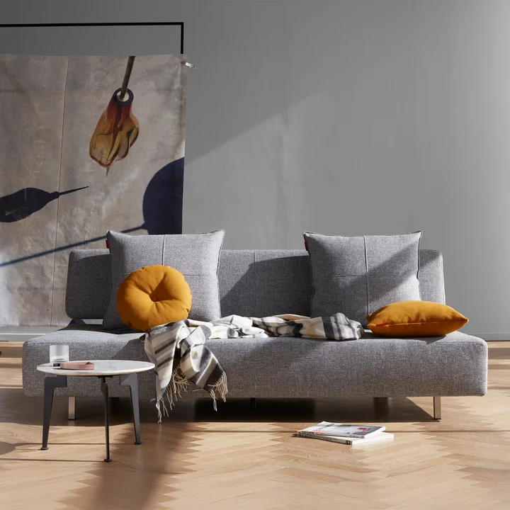 Innovation Living - Long Horn Deluxe Excess sofa bed, 210 x 114 cm, gray (565 Twist Granite )