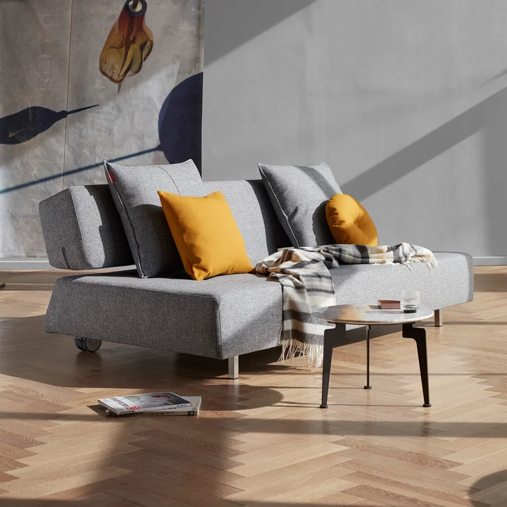 Innovation Living - Long Horn Deluxe Excess sofa bed, 210 x 114 cm, gray (565 Twist Granite )