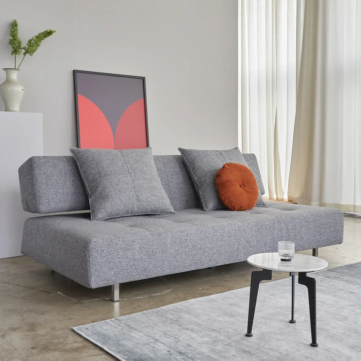Innovation Living - Long Horn Deluxe Excess sofa bed, 210 x 114 cm, gray (565 Twist Granite )